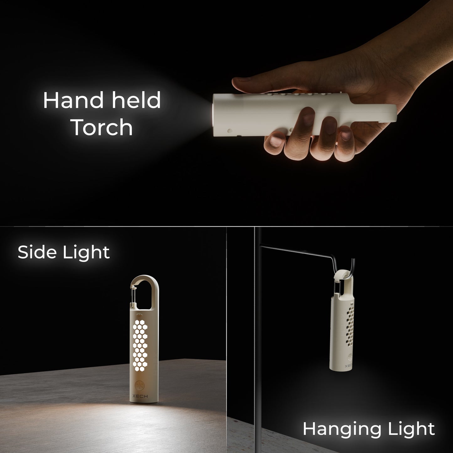 XECH BEAM Flashlight with Dual Lighting – Powerful LED Torch & Diffused Side Light for Versatile Use