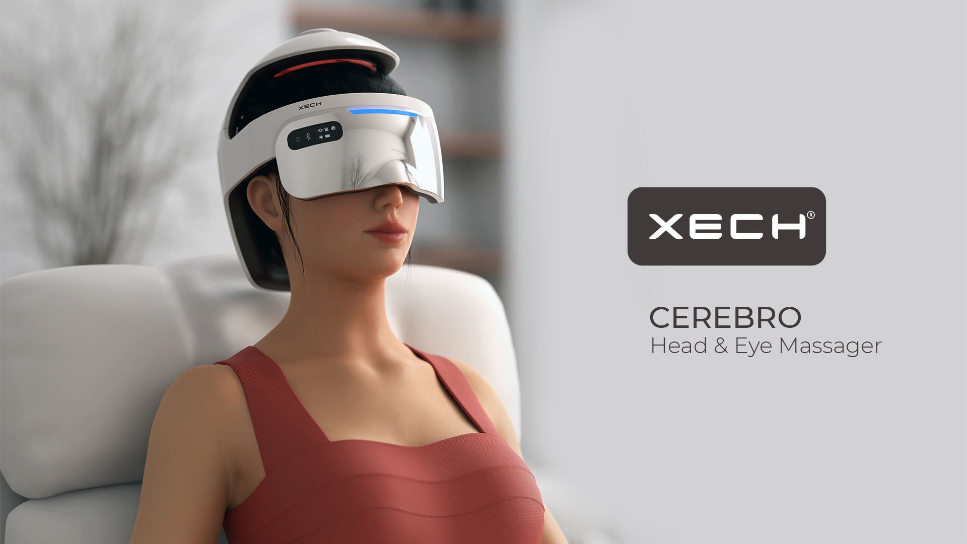 Load video: This is a product video for xech cerebro, India&#39;s best eye, head and neck massager for pain relief