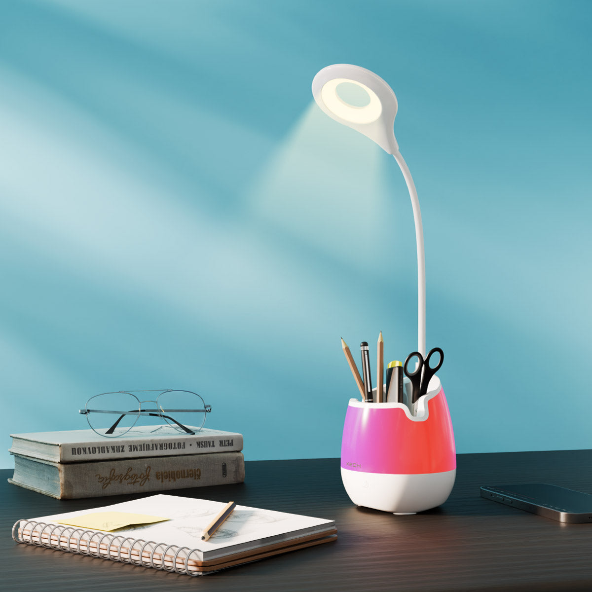 xech table lamp for study led light with pen stand desktop accessories corporate gifting ideas lumos