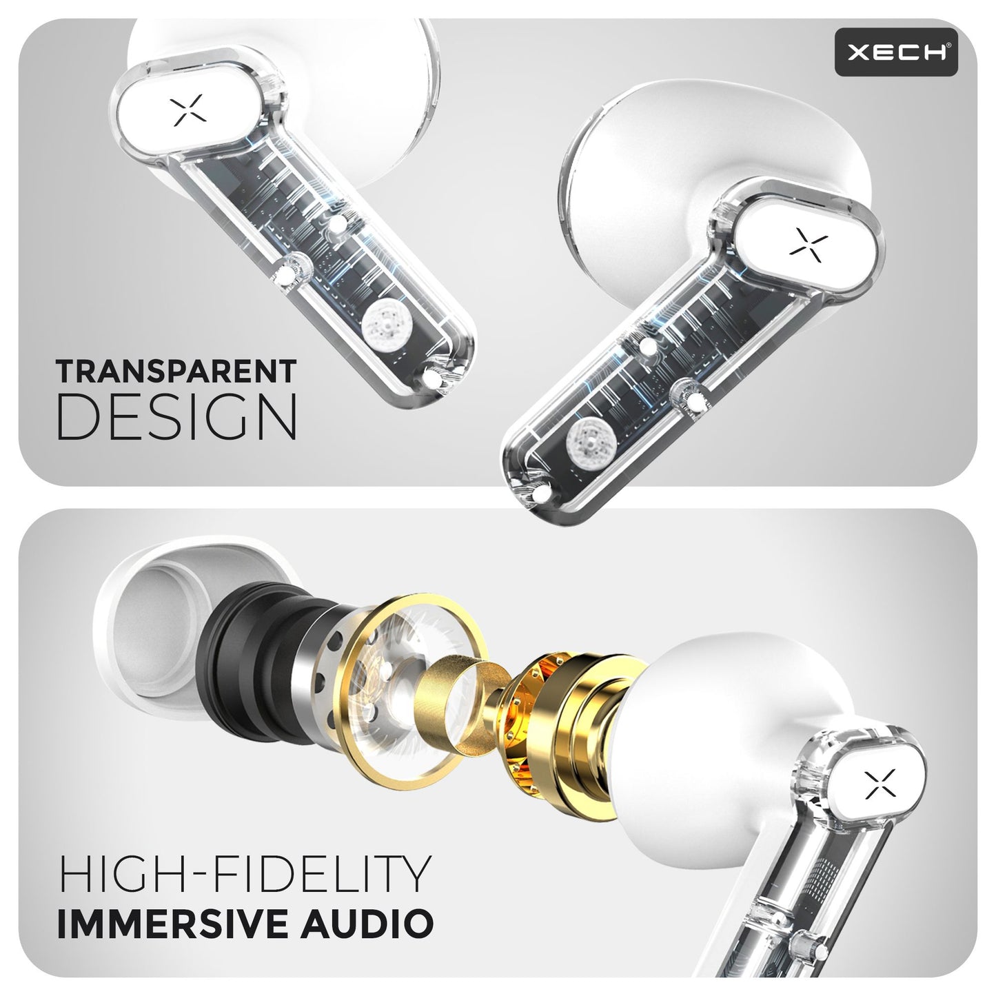 India's best looking multifunctional TWS earpods with powerbank and a transparent body developed by XECH