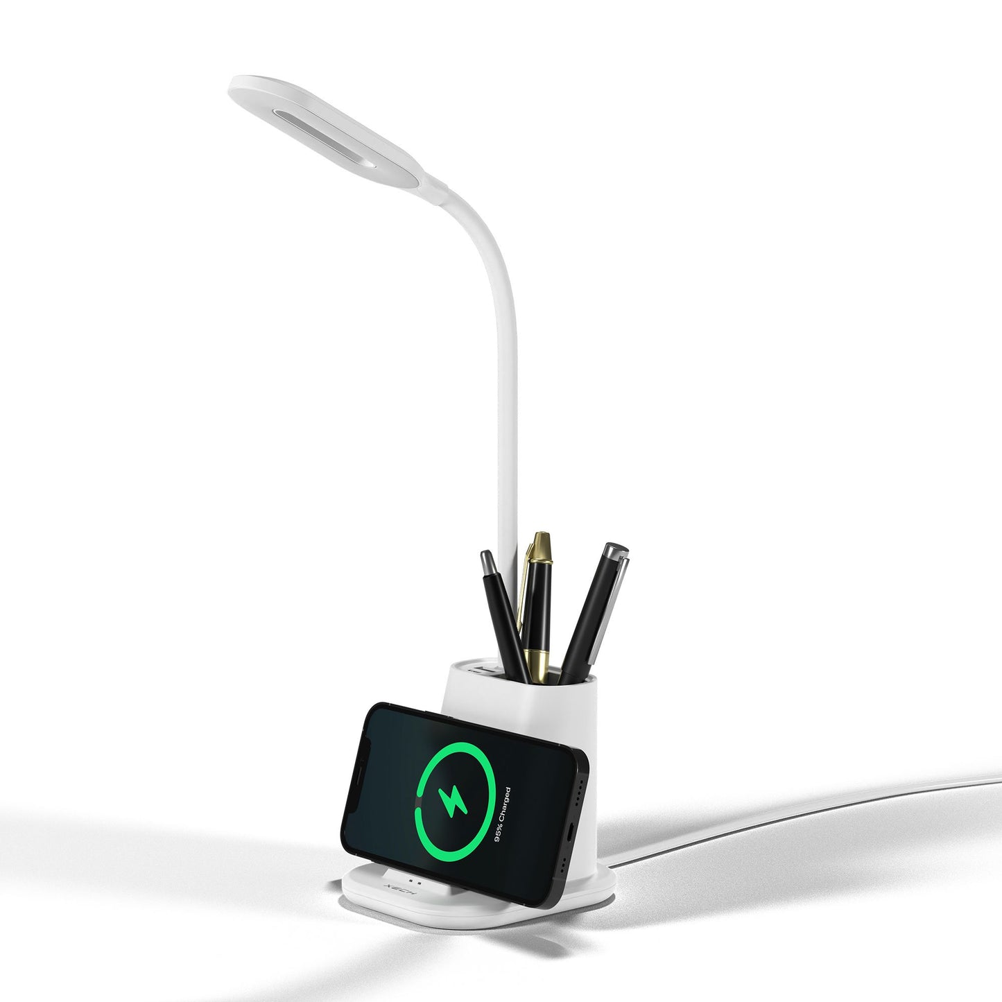 Double Head Desk Lamp LED Reading Lamp with Wireless Charger USB Charging  Port