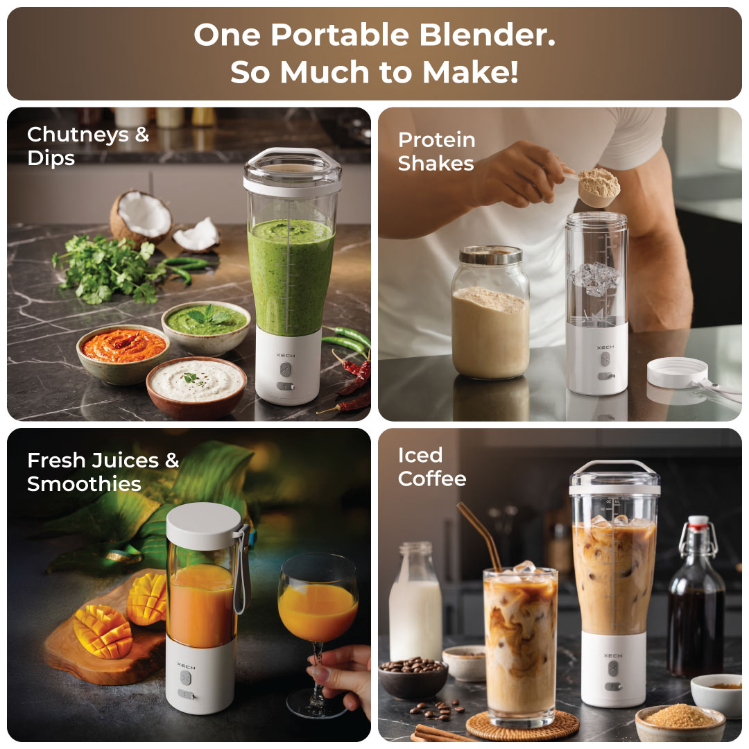 BlendXL Duo – Large Portable Blender with 2 Jars (White)