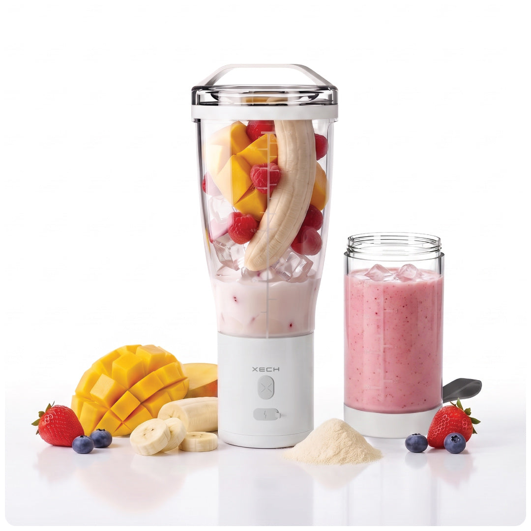 BlendXL Duo – Large Portable Blender with 2 Jars (White)