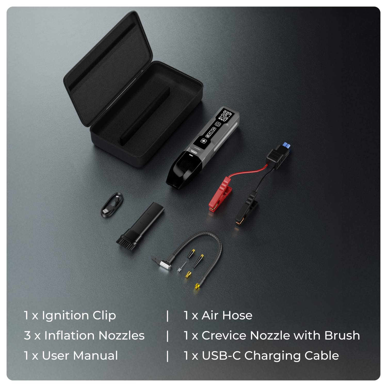Xech 4-in-1 Car Vacuum, Jump Starter, Inflator & Emergency Light | XECH