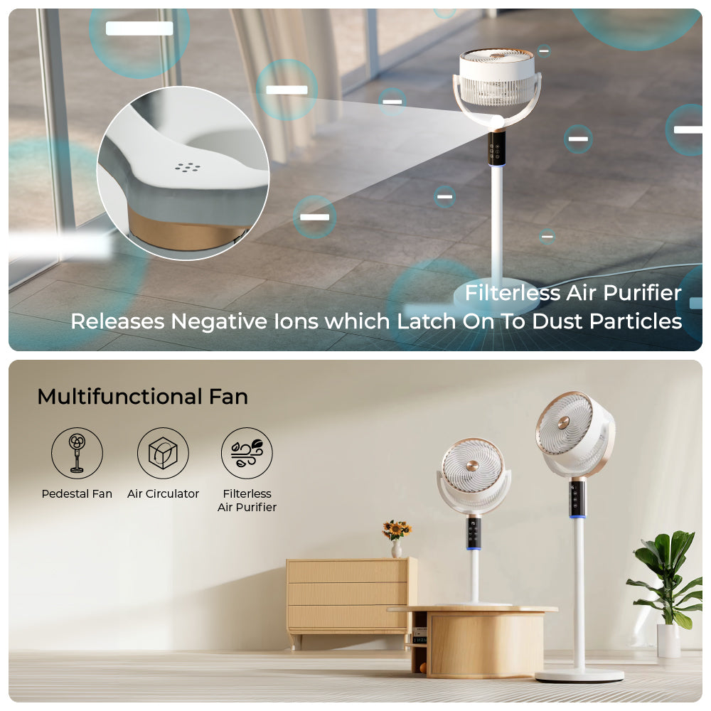 Air Circulator with Ionizer filterless air purifier fan for bedroom kitchen and homes xech gusto