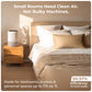 XECH Atmos white air purifier beside a bed for bedrooms and small rooms up to 175 sq. ft.