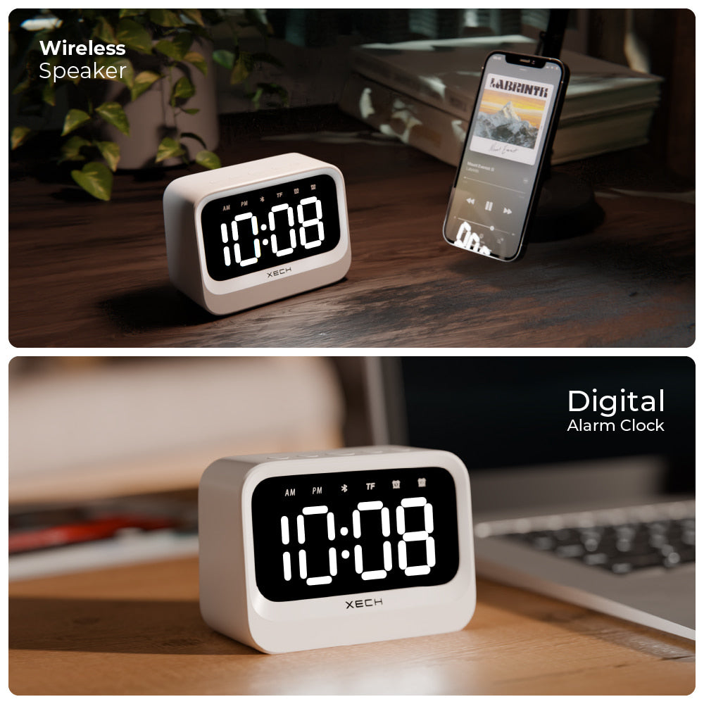 xech mini clock speaker with loud alarm for heavy sleepers xech eon