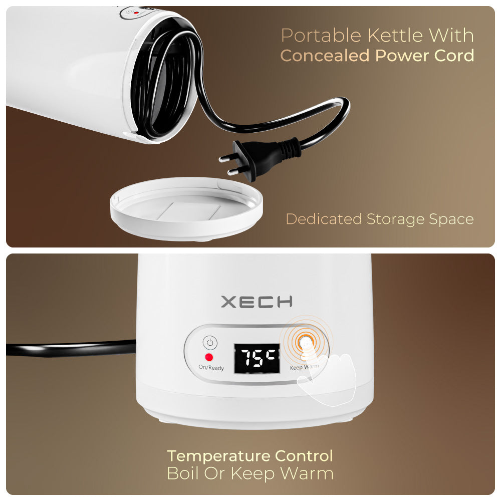 Mini travel kettle for boiling water with temperature control digital display portable electric kettle hydroboil by XECH