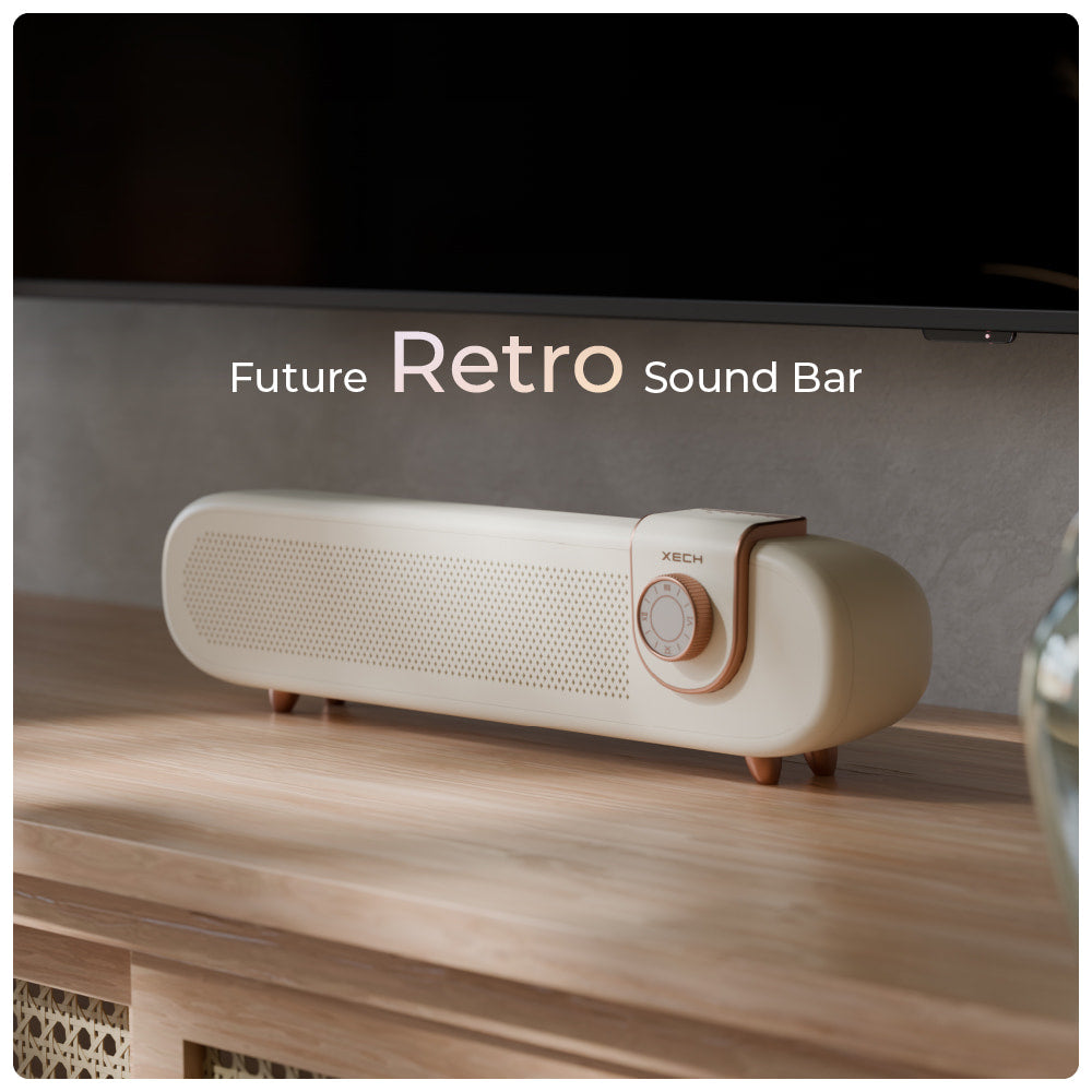 Mini sound bar for bedroom and living room future retro design retronaut soundbar by xech