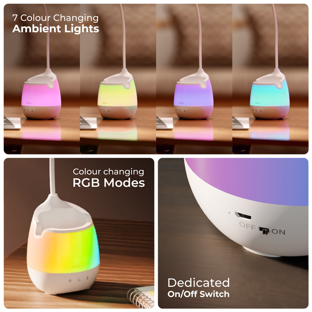 xech table lamp with mood lighting colour changing rgb lights lumos x study lamp