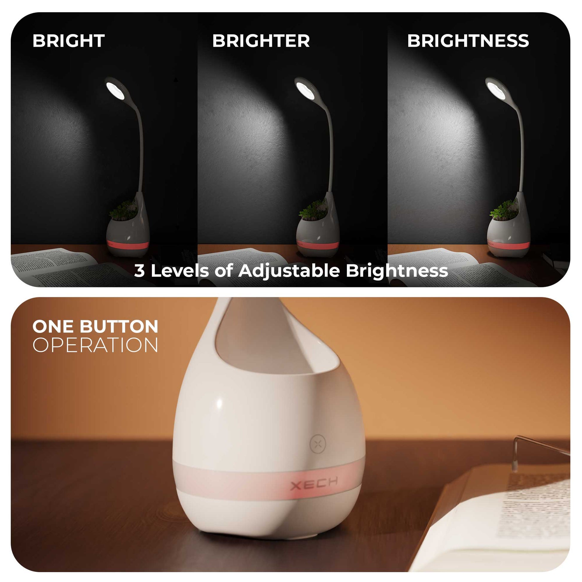 XECH T2 Lamp with Adjustable Brightness & One Touch Operation