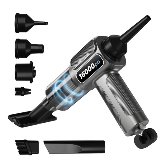 XECH V-Gun ULTRA II cordless car vacuum with attachments and integrated window breaker