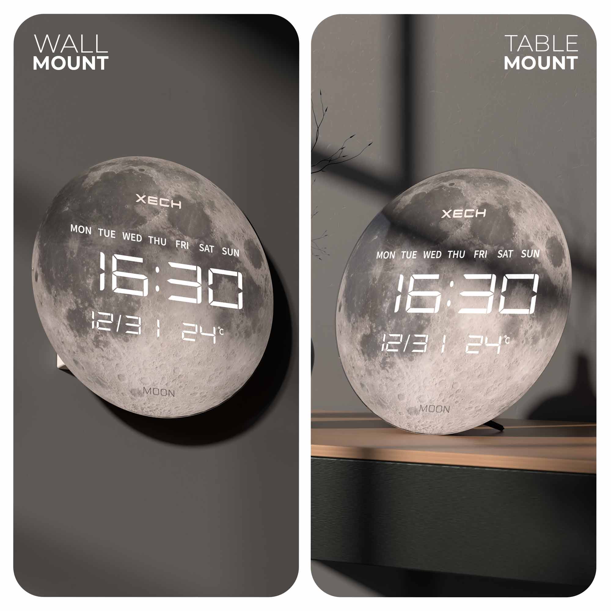 Digital Wall Clock - Solaris LED Wall Clocks for Home Decoration – XECH