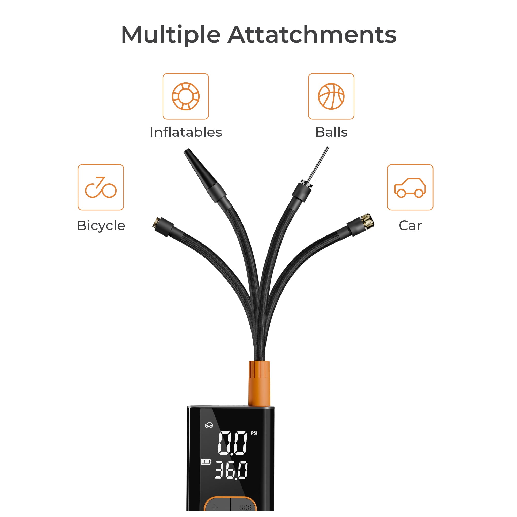 Cordless Tyre Inflator for Cars and Bikes with Auto and Manual mode ...