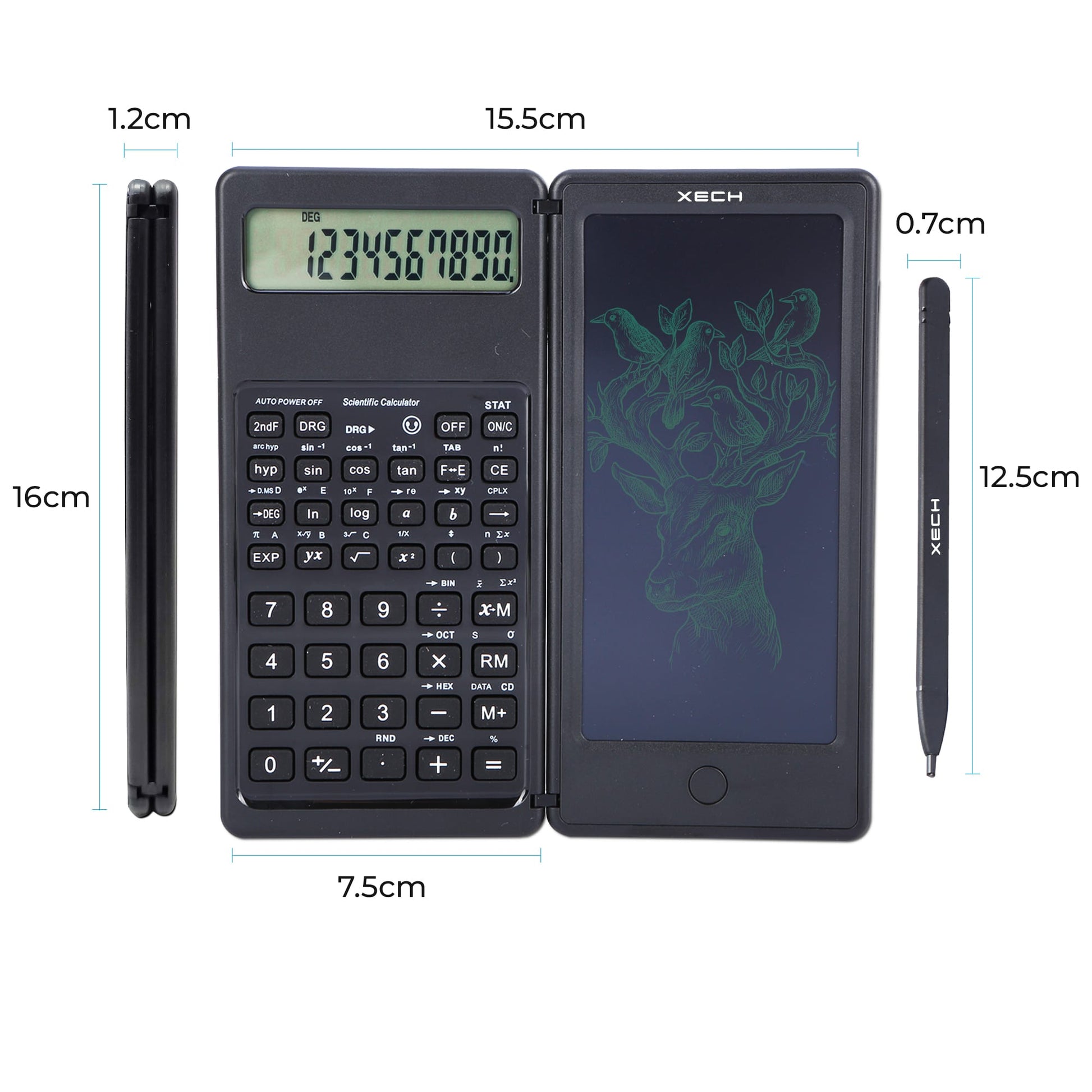Calculator Gold Foil Stamping, Solar Power Acrylic Slim Calculator with  Large LCD Display and Stand, 12 Digits Handheld Desktop Calculator for  Office