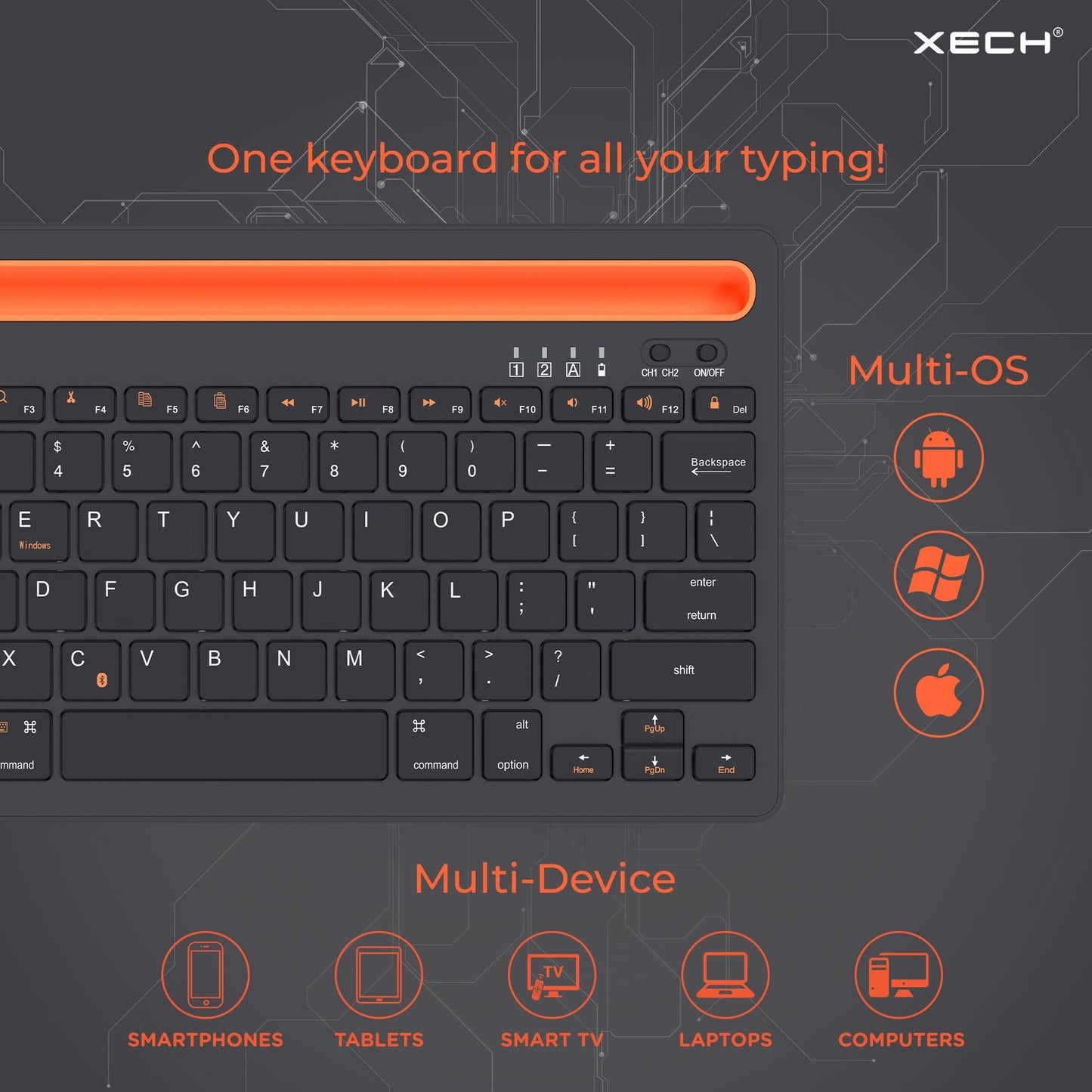 Double Channel Bluetooth Keyboard - XECH